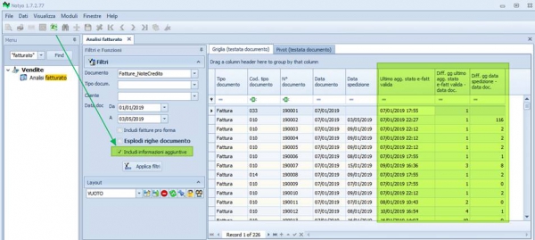 Analisi fatturato aggiunte informazioni sulle Fatture Elettroniche1