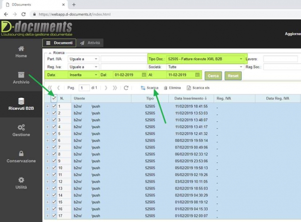 Miniguida scarico fatture da portale DDocuments1