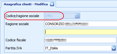 Codice in Anagrafica da inserire nel campo Proprietario